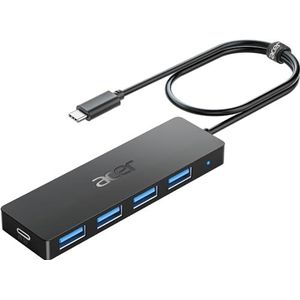 Acer USB C Hub 4 poorten, meerdere USB 3.0 Hub, USB C-splitter voor laptop met USB C-voedingspoort, USB-extender voor C-poort laptop, iMac Pro, MacBook Pro, iPad. Windows, Linux, Acer PC en meer (1,2