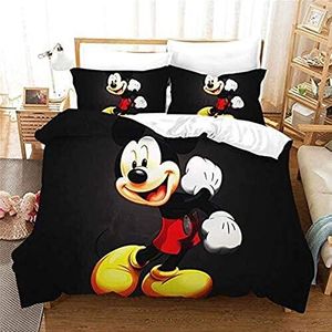 Agmdno Mickey Mouse Kinderbeddengoedset, beddengoed voor meisjes, 2-delig, kussensloop 80 x 80 cm + dekbedovertrek 135 x 200 cm (A4, 220 x 240 cm + 75 x 50 cm x 2)