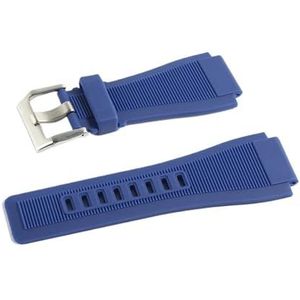 INEOUT Bandjes 24 Mm Compatibel Met Bell & Ross BR-01 BR-03 Siliconen Horlogeband Met Gereedschap (Color : Blue Silver buckle, Size : 24MM_MARK ON)