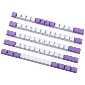 NPKC, 61 87 108 ANSI PBT-gemengde knoppenset, dik, voor MX-schakelaar en mechanisch gaming-toetsenbord, wit en paars 61 blank