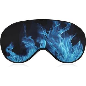Comfortabel oogmasker voor slaap, blauwe vlam, bedrukte lichtblokkerende oogbedekking met verstelbare riem, ooglapjes, blinddoek voor kantoor, dutje en reizen