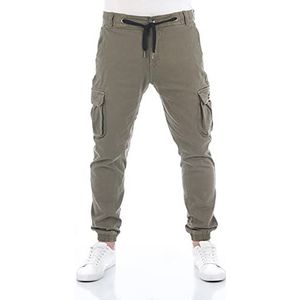 riverso RIVHanno Cargobroek voor heren, slim fit, cargobroek, vrijetijdsbroek, katoen, zakken, stretch, outdoor, zwart, groen, beige, olijf, marineblauw, grijs, W30, W31, W32, W33, W34, W36, W38, W40, W42, Middle Green (12300), 36W