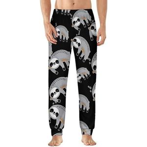 Schattige slapende luiaard beer dier heren pyjama broek zachte lounge bodems lichtgewicht slaap broek