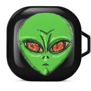 Groen ET Alien Oortelefoon Hoesje Compatibel met Galaxy Buds/Buds Pro Schokbestendig Hoofdtelefoon Case Cover Zwart-Stijl