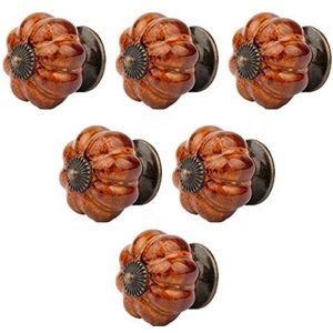 Vintage kastknoppen keramische knoppen, 6PCS veelkleurige snoepkleur baby kindermeubels keukenkast, vintage keramische dressoir pompoenen. (Groen) (Kleur: Blauw) (Color : Orange)