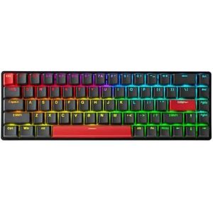 QPSJXN Mechanisch gamingtoetsenbord G65 TKL met magnetische schakelaars en Compact RGB 68 voor verbeterde prestaties (oranje-glanzend through)