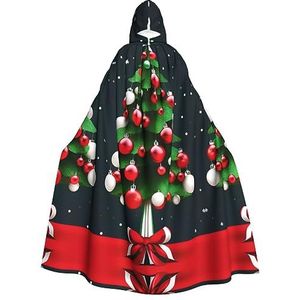 FRGMNT Kerstboom print Mannen Hooded Mantel, Volwassen Cosplay Mantel Kostuum, Cape Halloween Dress Up, Hooded Uniform