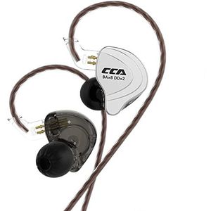 CCA C10 High-Performance in-ear monitor, HiFi 1DD 4BA Hybrid Vijf Drivers in-Ear Oortelefoon, Zinklegering Shell+Hars Holte Bedrade Oordopjes met 0,75 mm 2-pins vergulde afneembare kabel (zwart, geen
