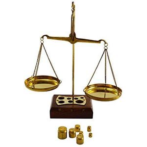Janwvi Brass Weegschaal Balans Justitie Rechtsschaal Decoratiegewicht Schaalmaat