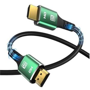 HD8K60Hz HD-kabel, 8K Line, TV, Computermonitor, 3D Aluminium Behuizing, HD2.1mi HD-kabel, Donkergroen (Kleur: Groen, Maat: 5 meter)