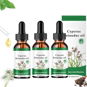 Cyperus Rotundus Oil - 100% Natuurlijke Cypriotische Olie Voor Haarverwijdering, Vermindert Haargroei Op Het Lichaam, Gladde Huid En Hydratatie, Ideaal Voor Alle Huidtypen, 60 Ml (3 Stuks)