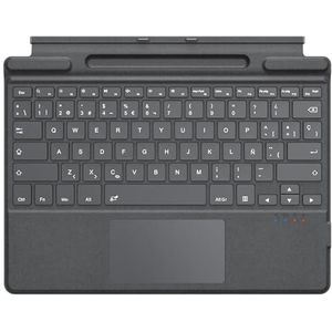MoKo Spaans Bluetooth-toetsenbord met touchpad voor Microsoft Surface PRO 11/ PRO 10/ PRO 9/ PRO 8/ PRO X, QWERTY-toetsenbord draadloos type Cover met penhouder (zonder opladen), grijs