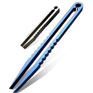 Canku Mini Pincet Titanium Draagbare Titanium Legering EDC Pincet Survival Camping Outdoor Reizen Mini Tool (2 Pack)