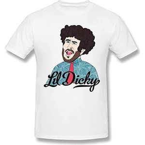 Lil Dicky Mens Basic Cotton Short Sleeve Graphic Novelty T-Shirt Fashion Tee Tops White overhemden(Small)