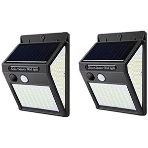 Solar Led Light Outdoor 144 100 LED Solar Lamp PIR Bewegingssensor Wandlamp Waterdicht Zonne-energie Licht For Tuin Decoratie (Color : 2Pcs 144Leds)