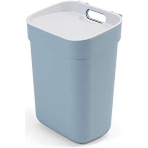 CURVER Ready to Collect Afvalemmer met 10 liter inhoud, ideaal onder de gootsteen, met wandhouder voor muur of deur, keuken, badkamer, bijkeuken, 100% gerecycled, blauw