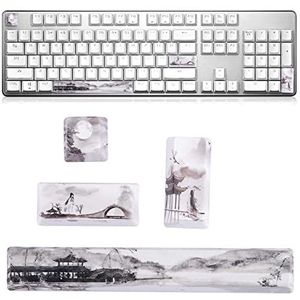 PBT Custom Keycaps, Landschaft Muster Tastenkappen Kit, DIY Spacebar Keycaps, Space+ESC+Enter+Numpad Enter, für Universal Mechanical Keyboards