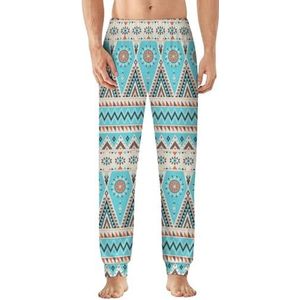 Vintage Oude Etnische Afrikaanse Azteekse Tribal Streep Mannen Pyjama Broek Zachte Lounge Bottoms Lichtgewicht Slaap Broek