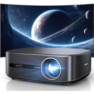 [1000 ANSI & Audio door DBX-TV] Alvar 4K-projector met WiFi 6 en Bluetooth, 30W luidsprekers, NetfIix gecertificeerd & DoIby Audio Outdoor Proyector, Auto Focus Native 1080P Smart Projector, Zwart
