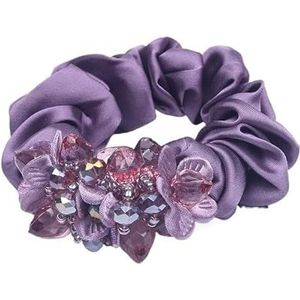 Elegante bloem scrunchies dames meisjes elastische haarelastiekjes accessoires stropdas haarring touw paardenstaart houder hoofdtooi (Size : 20 purple)