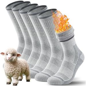 TANSTC Sokken van merinowol, klassieke wintersokken voor mannen en vrouwen, antislip, zwart/grijs/kleurrijk, 3 paar, 35-38, 39-42, 43-46, 47-50, Grijs, 39-42 EU