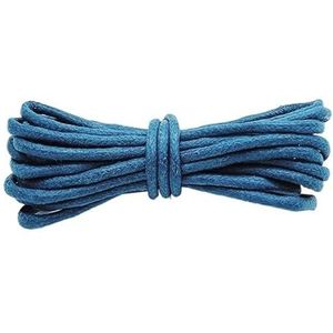 Platte schoenveters, elastische schoenveters, Katoenen gewaxte schoenveters Ronde veters Laarzenveters Ronde veters for formele kleding(Sea Blue,60cm)