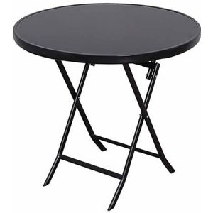 ZYBOWAYL 24 inch klaptafel in zwart gehard glas, 31/35/39 inch Heavy Duty eettafel, ronde/vierkante tuin vrije tijd tafel, 28 inch outdoor bijzettafel, voor keuken, balkon, veranda achtertuin (kleur: