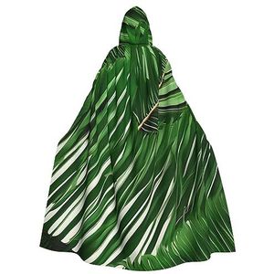SSIMOO Weelderige groene palmbladeren volwassen partij decoratieve Cape, Volwassen Halloween Hooded Mantel, Cosplay Kostuum Cape