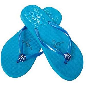 Slippers Vrouwen/Dames Zomer Strand Zwembad Schoenen Zeepaardje Patroon | Blauw - S (36-37)