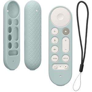 kwmobile hoes compatibel met Google TV Streamer 4K hoes - Siliconen anti-slip hoes voor afstandsbediening in pastelgroen