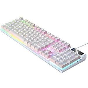 Tityvirnix Mechanische Gaming Toetsenbord USB RGB Backlit voor PC Game Office Wit 435x130x25mm