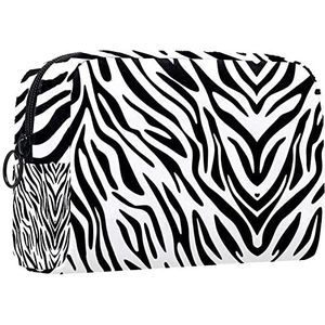 Cosmetische tas voor dames,kleine make-uptas voor portemonnee,modern gestreept patroon zebra,Cosmetische reistas,make-uptasje