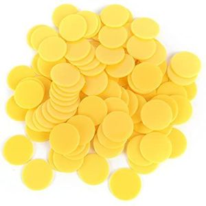 Pokerfiches 10 0 stks Plastic Poker Chips Casino Bingo Markers Fun Family Club Game Toy Creative Gift Leveringsaccessoires 24mm Pokerfiches Set (Size : Yellow)