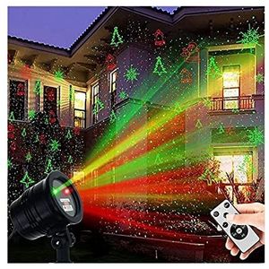 Yokbeer Kerst Laser Projector Lichten,Laser Kerstversiering Lichten 8 Patronen Sneeuw Kerstman Plug in Nachtverlichting Voor Binnen Buiten Kerst Feestdagen met Afstandsbediening Timer