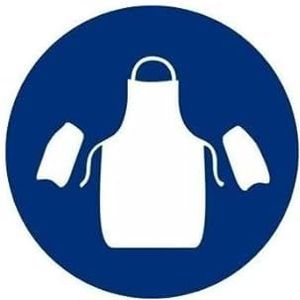 Verplicht gebruik van schorten en , verplicht teken (alleen pictogram), Ø90 mm (10 stuks) SEKKURECO