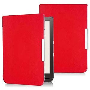 Case voor Pocketbook 740 InkPad 3 7.8"" - Zakelijk Slim Lichtgewicht Premium Smart PU Lederen Cover met Auto Sleep/Wake voor Pocketbook 740 InkPad 3 PB740 7.8 Inch (Rood)