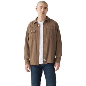 Levi's Heren Auburn Worker overhemd Hall Rain Drum Garment Dye Brown M