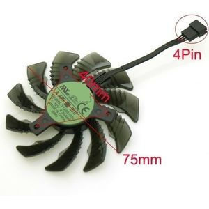 T128010SU DC12V 0.35A 75mm ventilator voor Gigabyte voor GTX1050 GTX1060 GTX1070 GTX1080 G1 N950OC N960G1 N970 grafische kaartkoeling(T128010SU-B-1PCS_NO RGB)