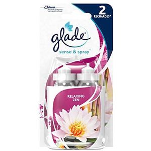 Glade By Brise navulverpakkingen voor diffuser Sense & Spray, frisse en kamergeur in huis, 2 x 18 ml, Relaxing Zen