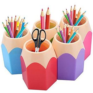 globaldeal Direct 5 Pack Creative potlood kant balpen design vaas potlood pot make-up borstelhouder station organizer bureau container