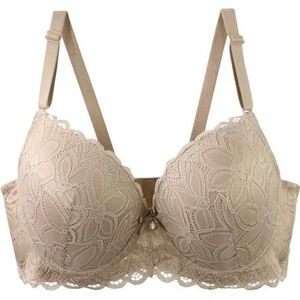 Sexy Gewatteerde Push Up Bras Cup Ondergoed voor Vrouwen Plus Size Lingerie, kaki, 110E