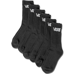 Vans Classics Crew Sok, 6-Pack, Zwart, 6.5-9