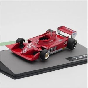 1:43 for Formule 1 Racewagen Alfa 177 1979 Schaal Gegoten Model Auto Miniatuur Voertuig Speelgoedauto Rood