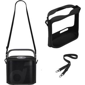 voor Anker Soundcore Motion X500 Bluetooth Speaker Siliconen Case Beschermende Cover Dragen met Schouderriem voor Anker Soundcore Motion X500 (zwart)