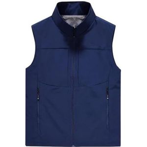 Pegsmio Outdoor Vest Voor Mannen Effen Kleur Slim-Fit Big Pocket Jas Vest, Wit, XXL
