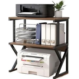 Tafel voor Printer Printerkastje Bureaublad Printer Stand Organizer Printerplank Voor Faxmachine Scanner Bestanden Printer Printertafel Printerstandaard(Brown)