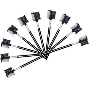 Wimperkam en wenkbrauwkwast, set van 10 stuks