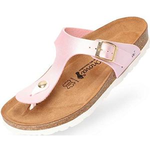 BOnova Ibiza Teenslippers in 21 kleuren en vele maten, met anatomisch gevormd kurk-voetbed. Een slipper gemaakt in kleine fabrieken in de EU., Parel Light Rose, 37 EU