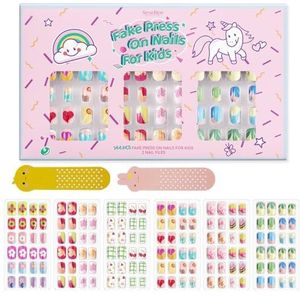 Kunstnagels - Bloem - 144 Stuks - Druk op Kunstmatige Nep Nagels voor Kinderen