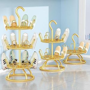 LMTYBOC Outdoor schoenenrek voor balkon, ruimtebesparend, draaibaar, wandgemonteerde schoen voor het drogen van pantoffels en schoenen, stijlvolle opbergoplossing
